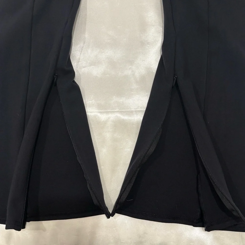 Alo Yoga Zip It Flare Leggings Pants High Waisted Black Small Paneled Athleisure